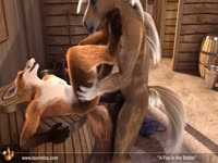 Furry farm sex with fox sucking horse dick